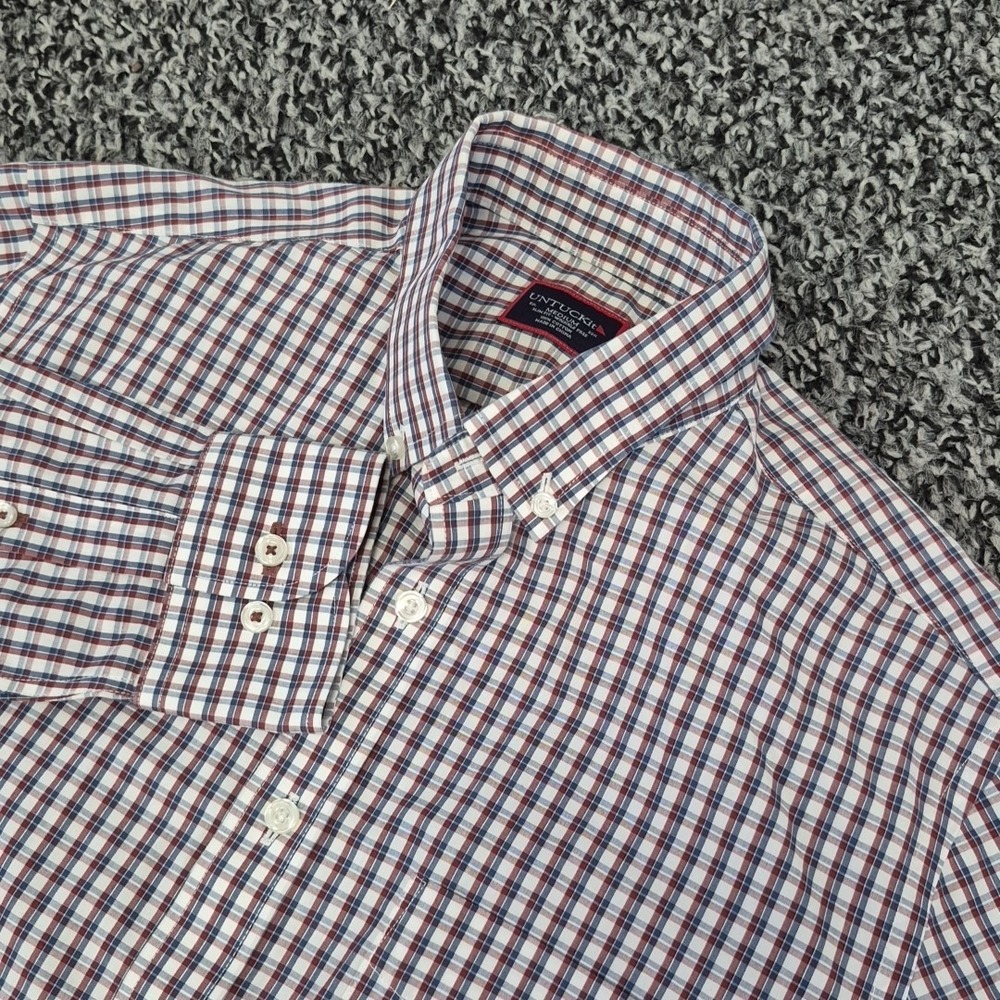 UNTUCKit Bordales WF Mens Medium Slim Fit Long Sleeve Plaid Button Down